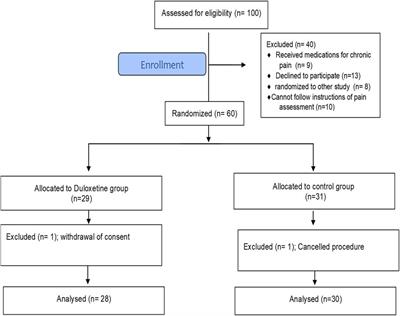 Evaluation of preoperative duloxetine use for postoperative analgesia following laparoscopic cholecystectomy: A randomized controlled trial